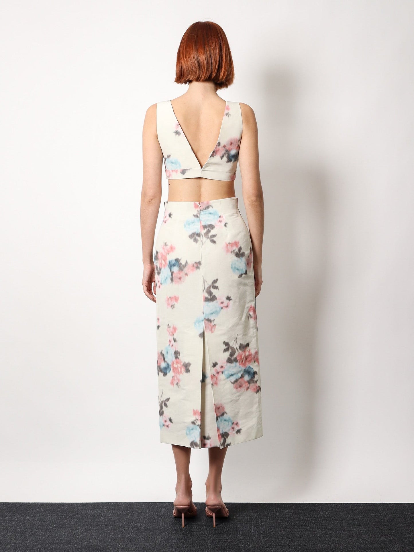 Philosophy Di Lorenzo Serafini Linen blend top with floral print