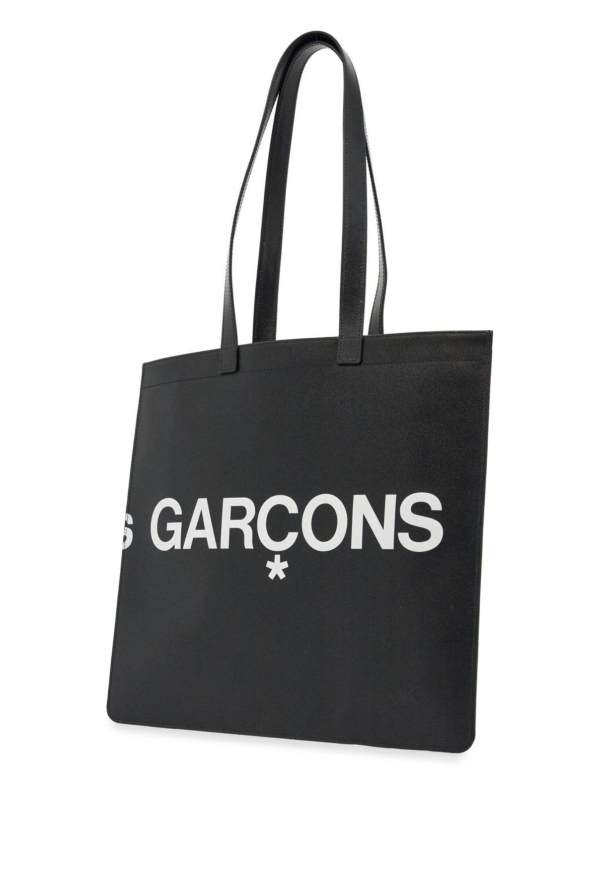 COMME DES GARCONS WALLET logo leather tote bag