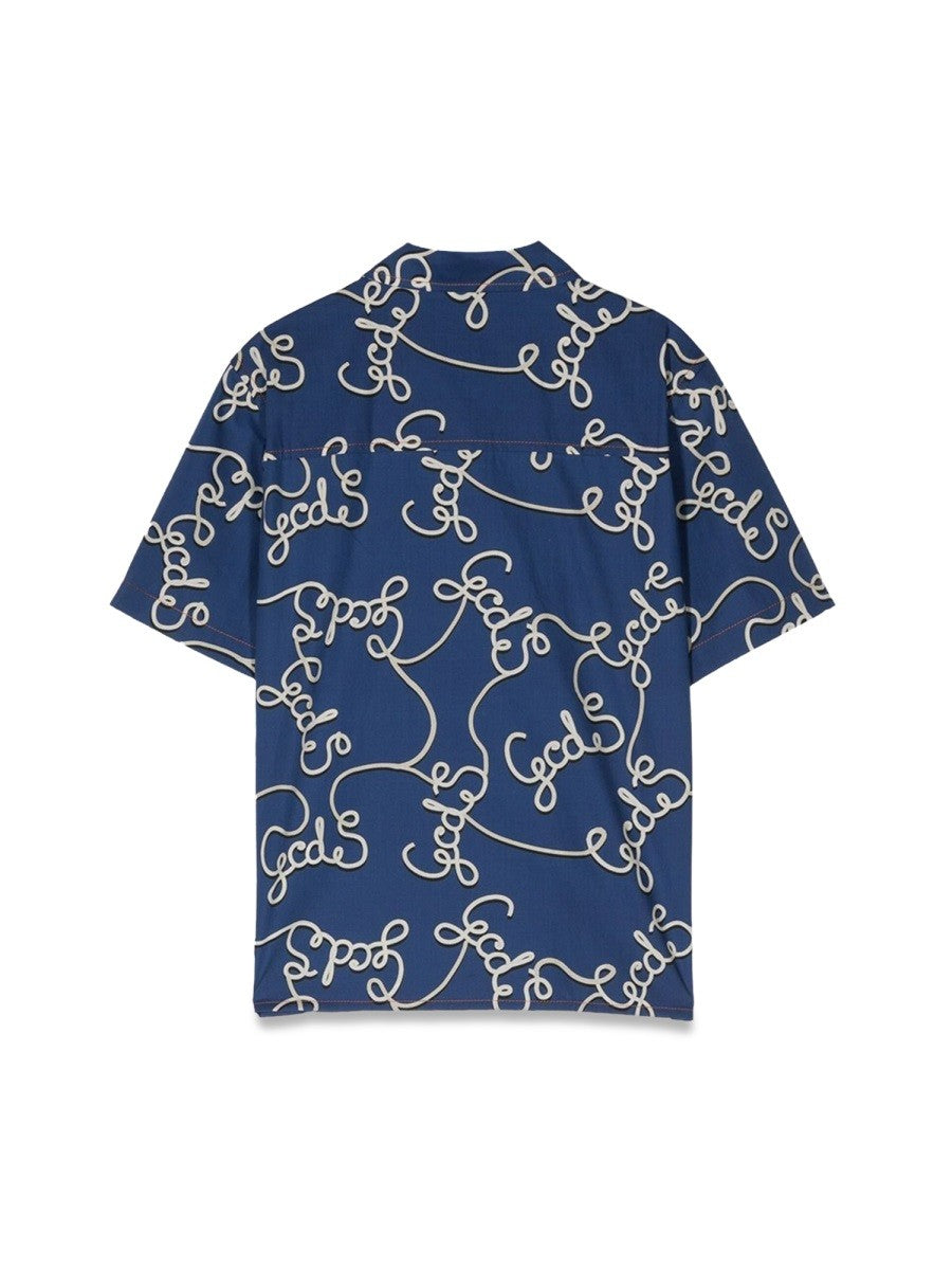 gcds logo patterned short sleeve shirt