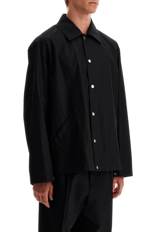 JIL SANDER logo print popeline overshirt