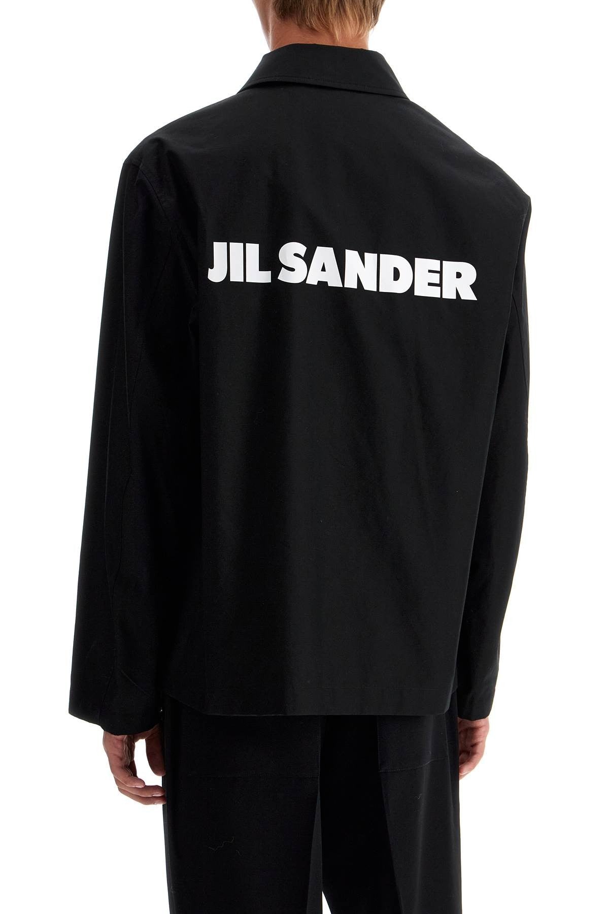 JIL SANDER logo print popeline overshirt