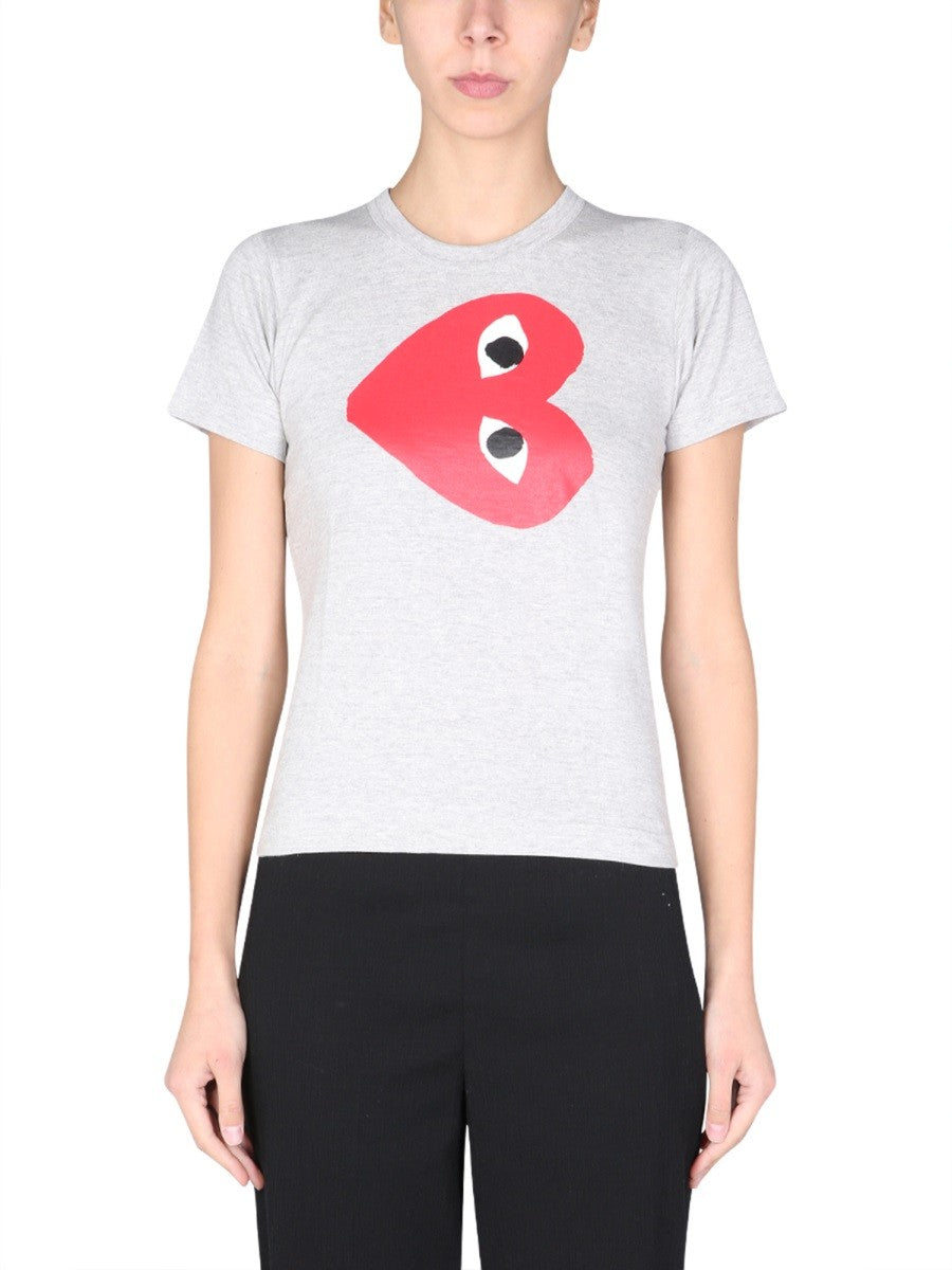 COMME DES GARCONS PLAY LOGO PRINT T-SHIRT