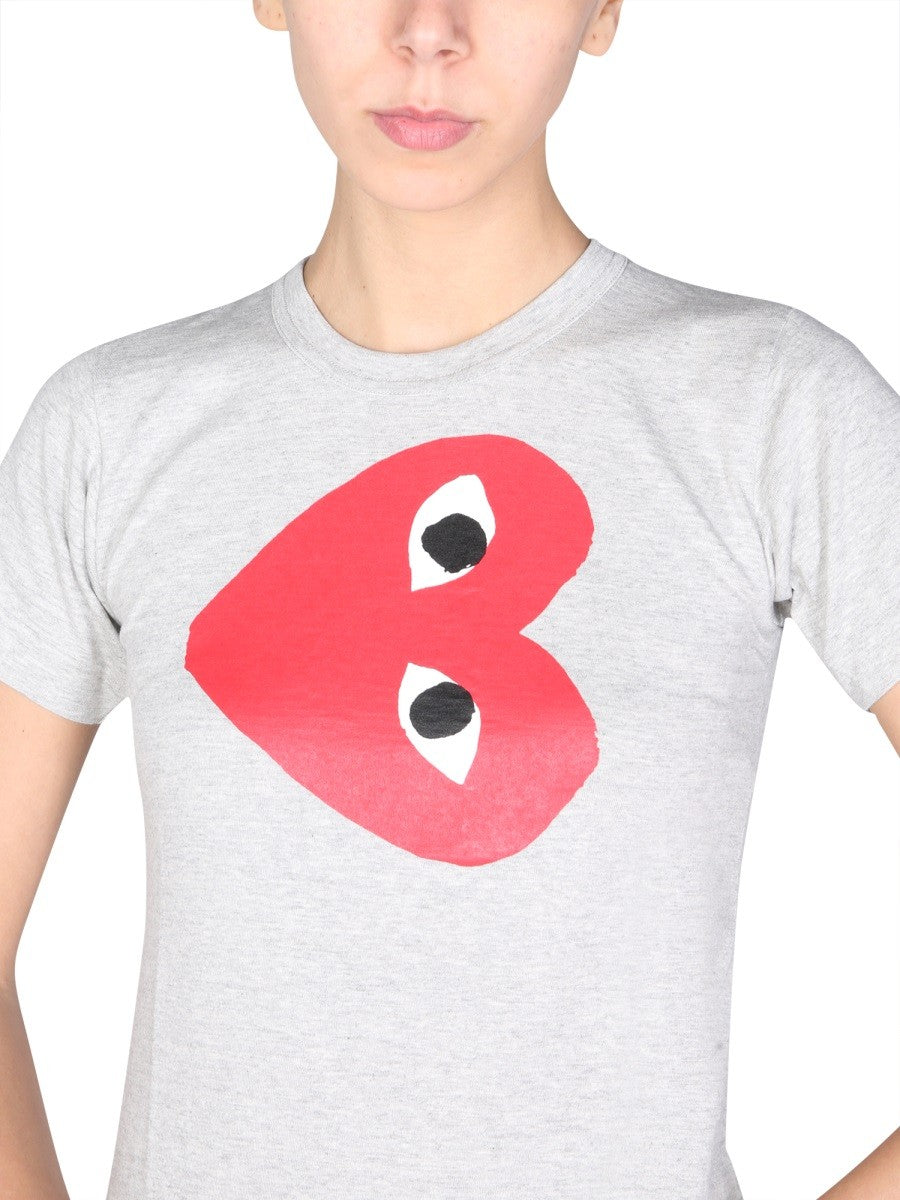 COMME DES GARCONS PLAY LOGO PRINT T-SHIRT