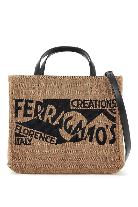 Ferragamo logo printed small tote bag