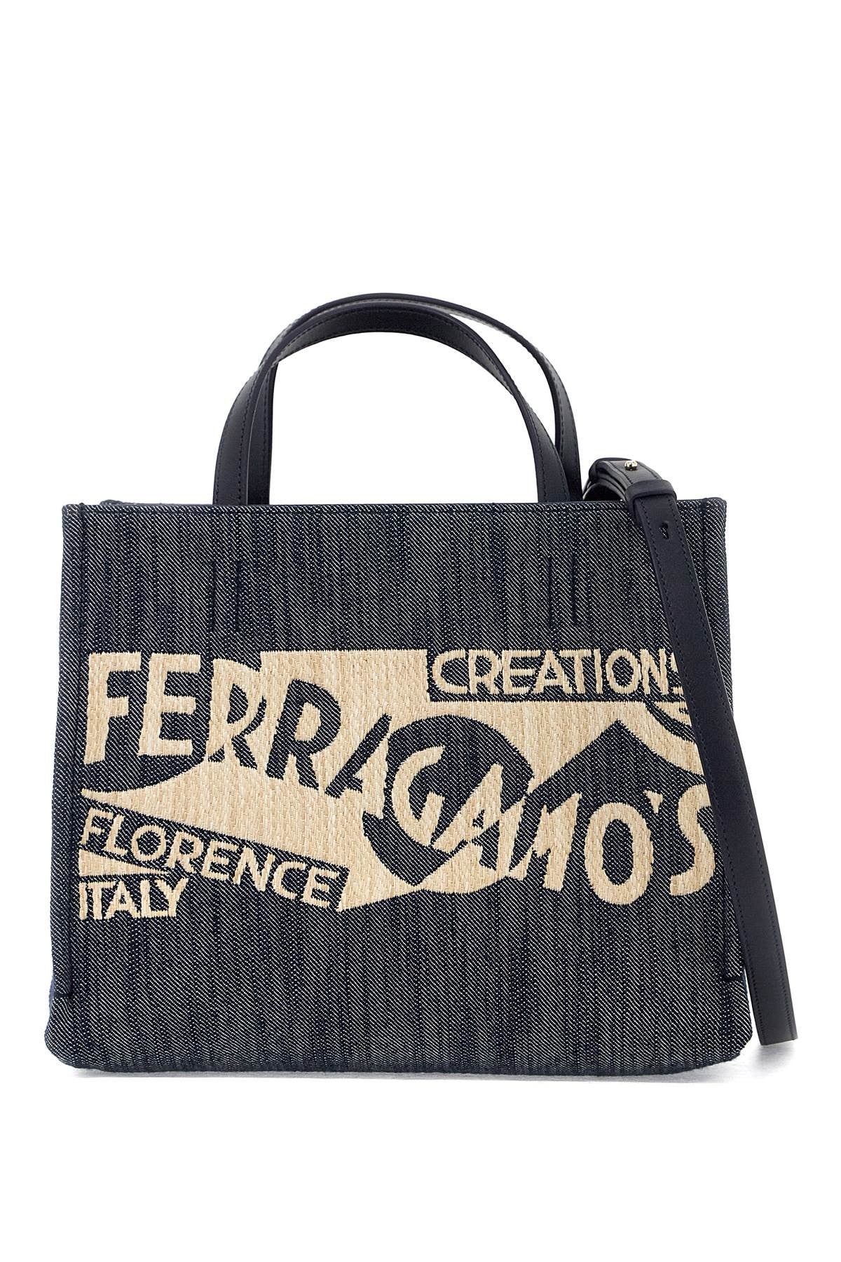 Ferragamo logo printed small tote bag