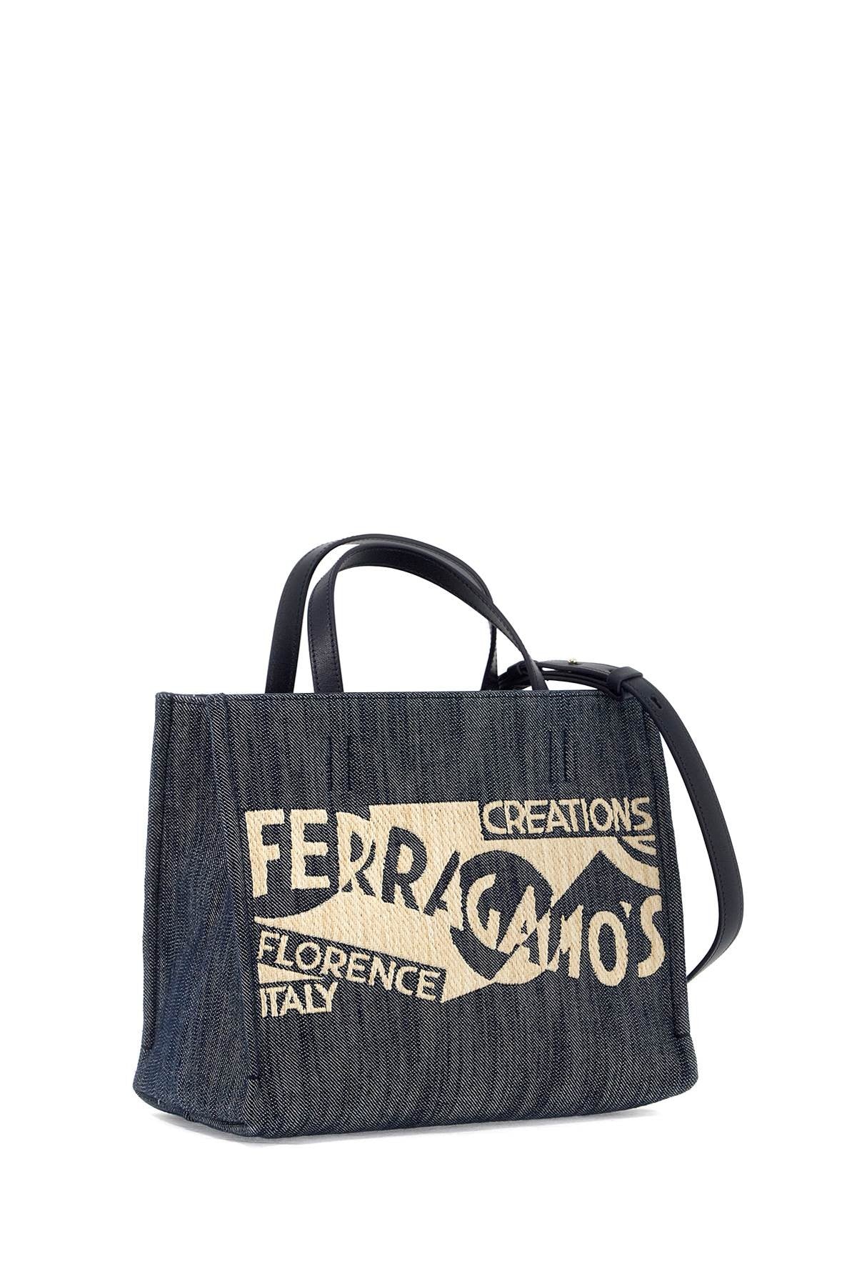 Ferragamo logo printed small tote bag