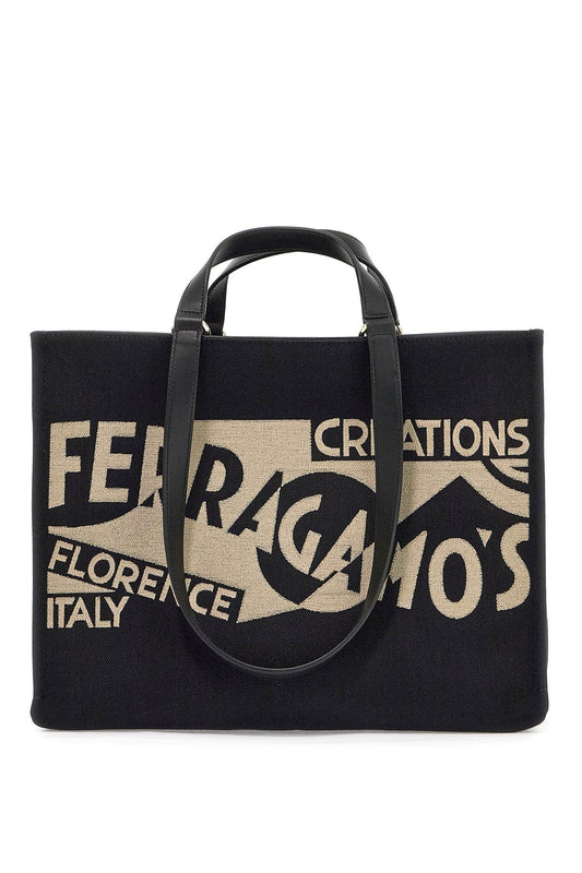 Ferragamo logo printed tote bag (m)