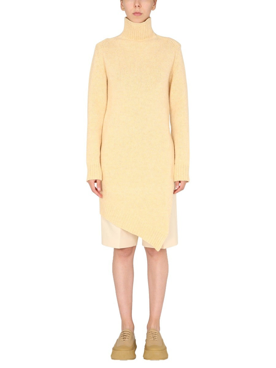 JIL SANDER LONG ASYMMETRIC SWEATER