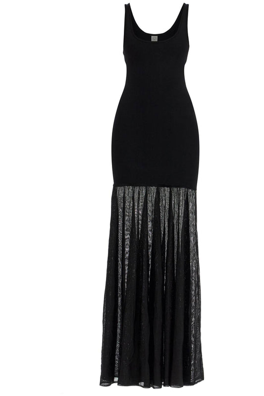 TOTEME long black evening sleeveless dress with wide neckline