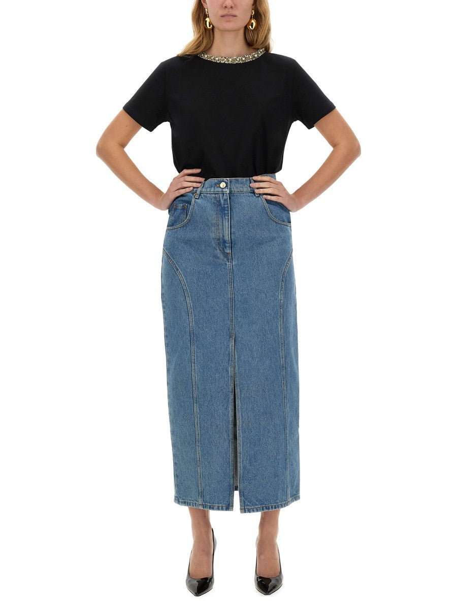 NINA RICCI LONG DENIM SKIRT