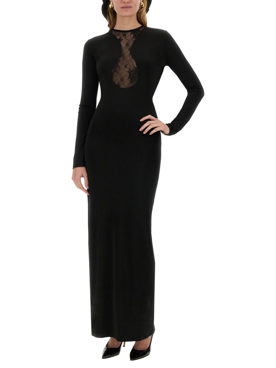 NINA RICCI LONG DRESS WITH LACE INSERT