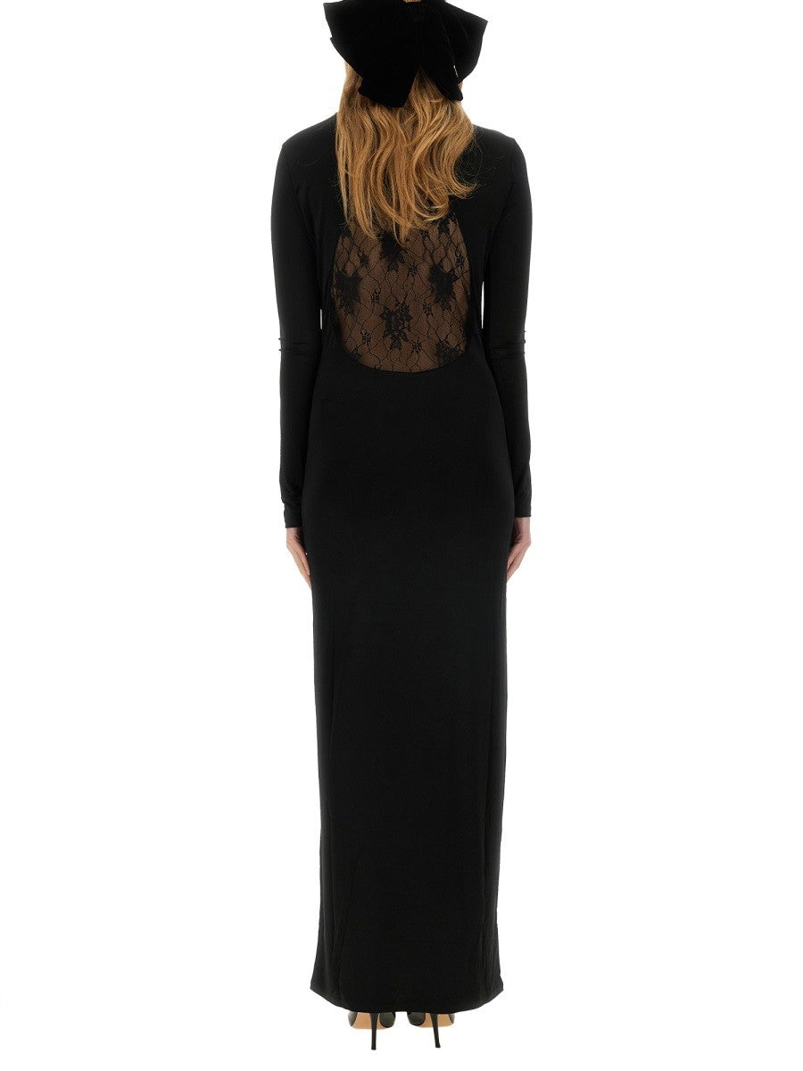 NINA RICCI LONG DRESS WITH LACE INSERT