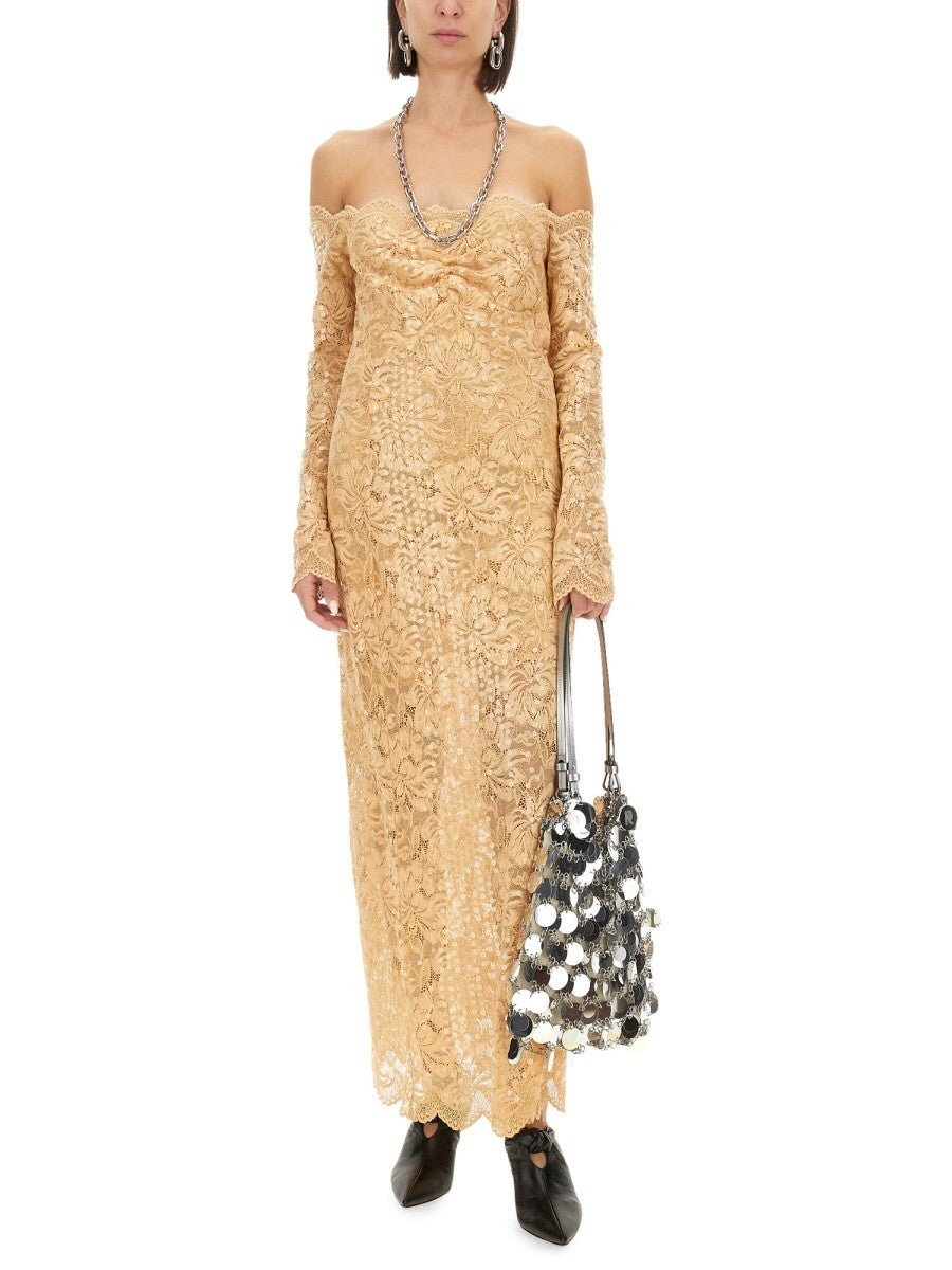 RABANNE LONG DRESS WITH SEQUINS