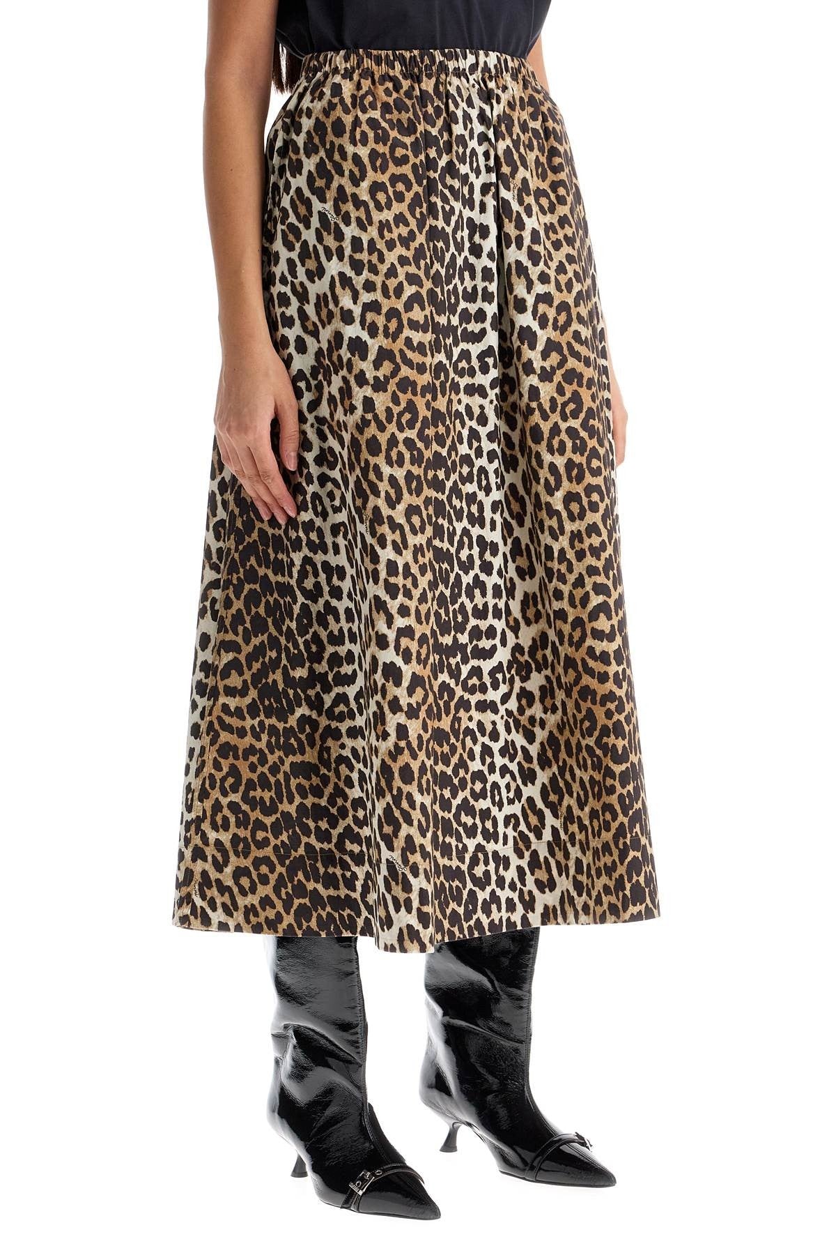 GANNI long leopard print maxi skirt