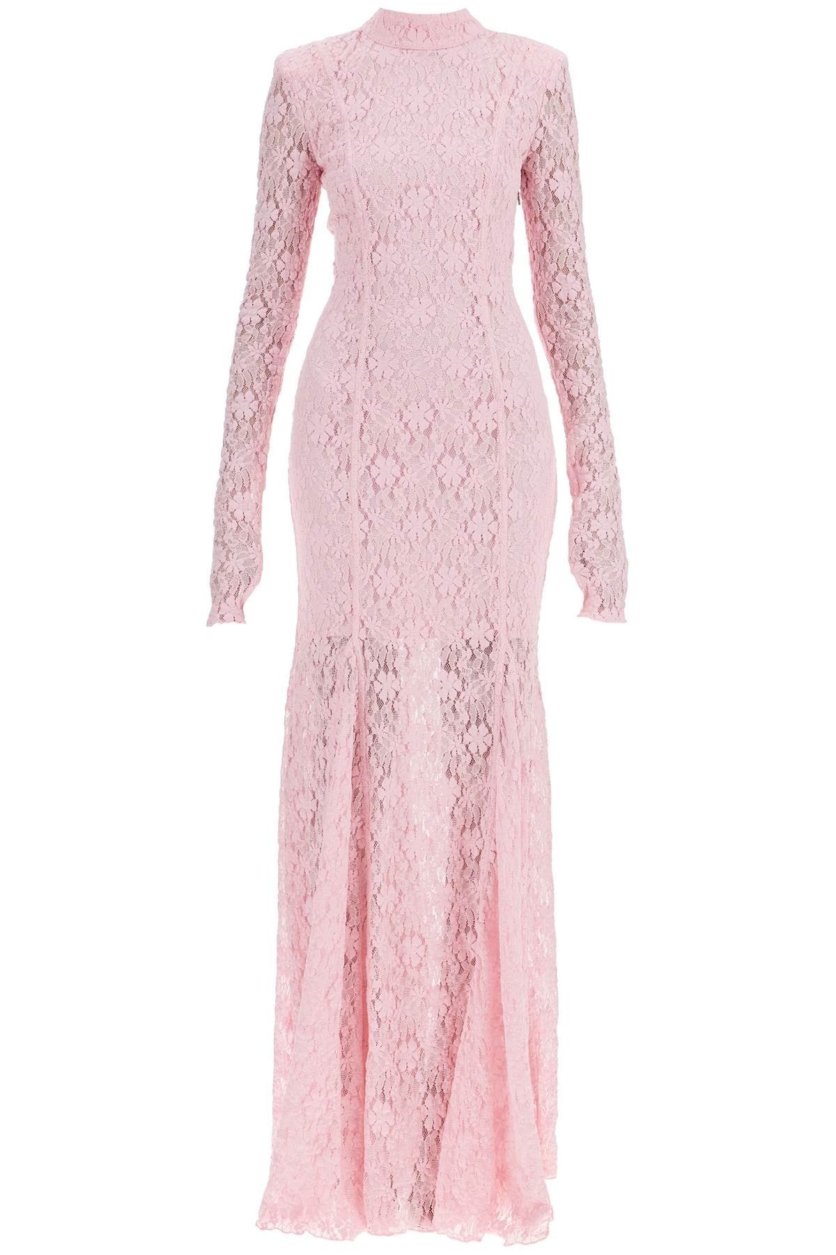 ROTATE long pink lace dress with open back for special occasions