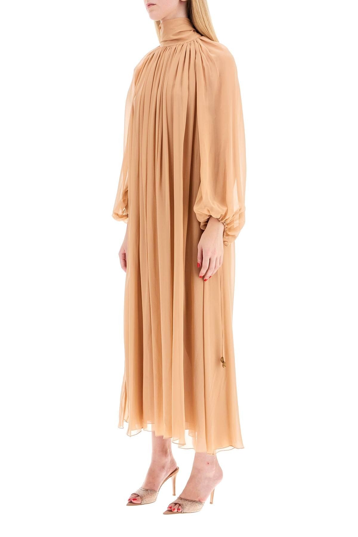 CHLOE' long silk georgette dress in nine