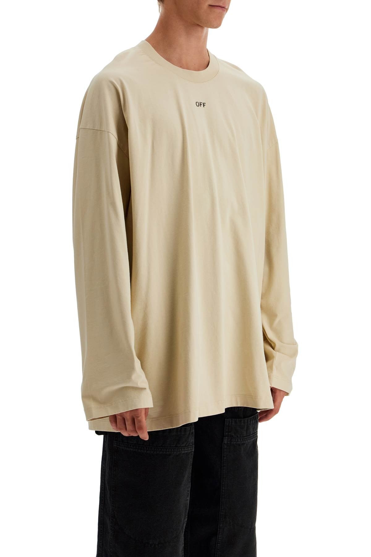 Off-white long sleeve oversized t-shirt for