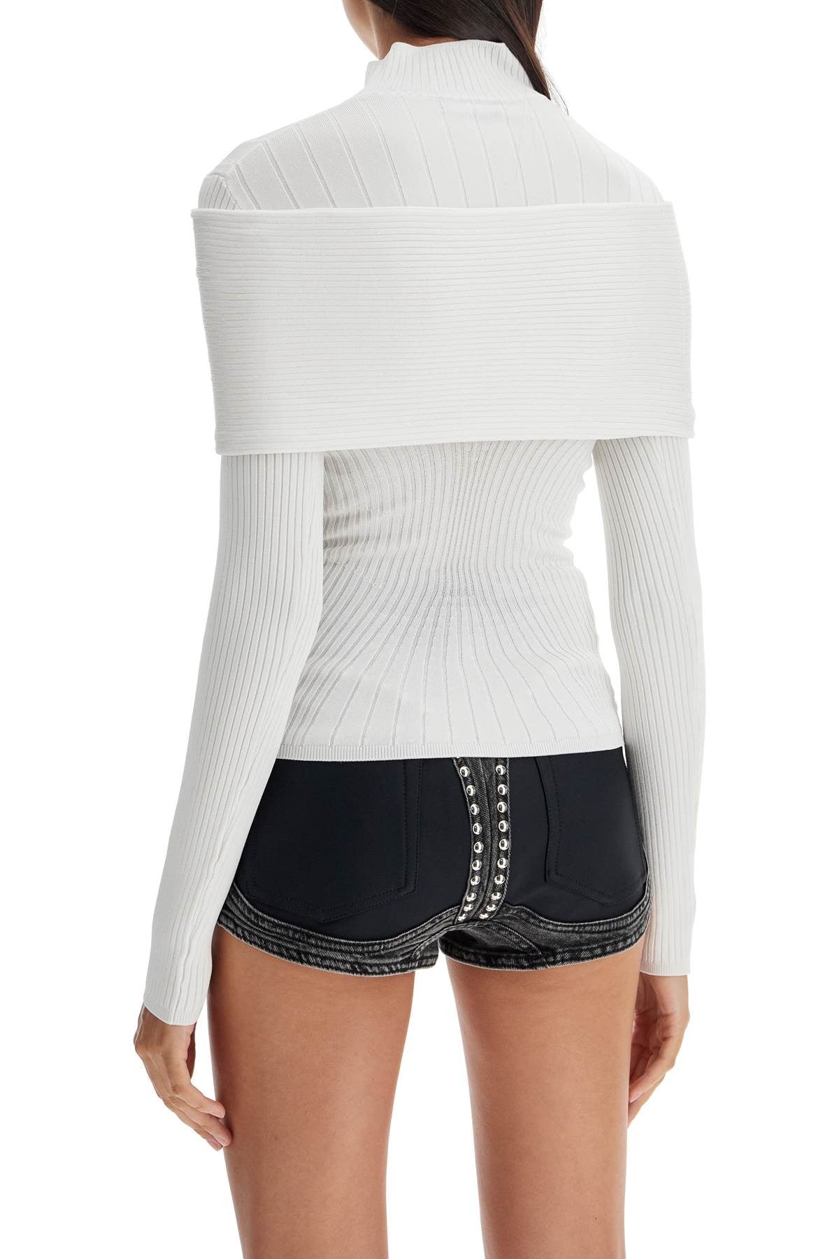 MUGLER long-sleeved top with off-