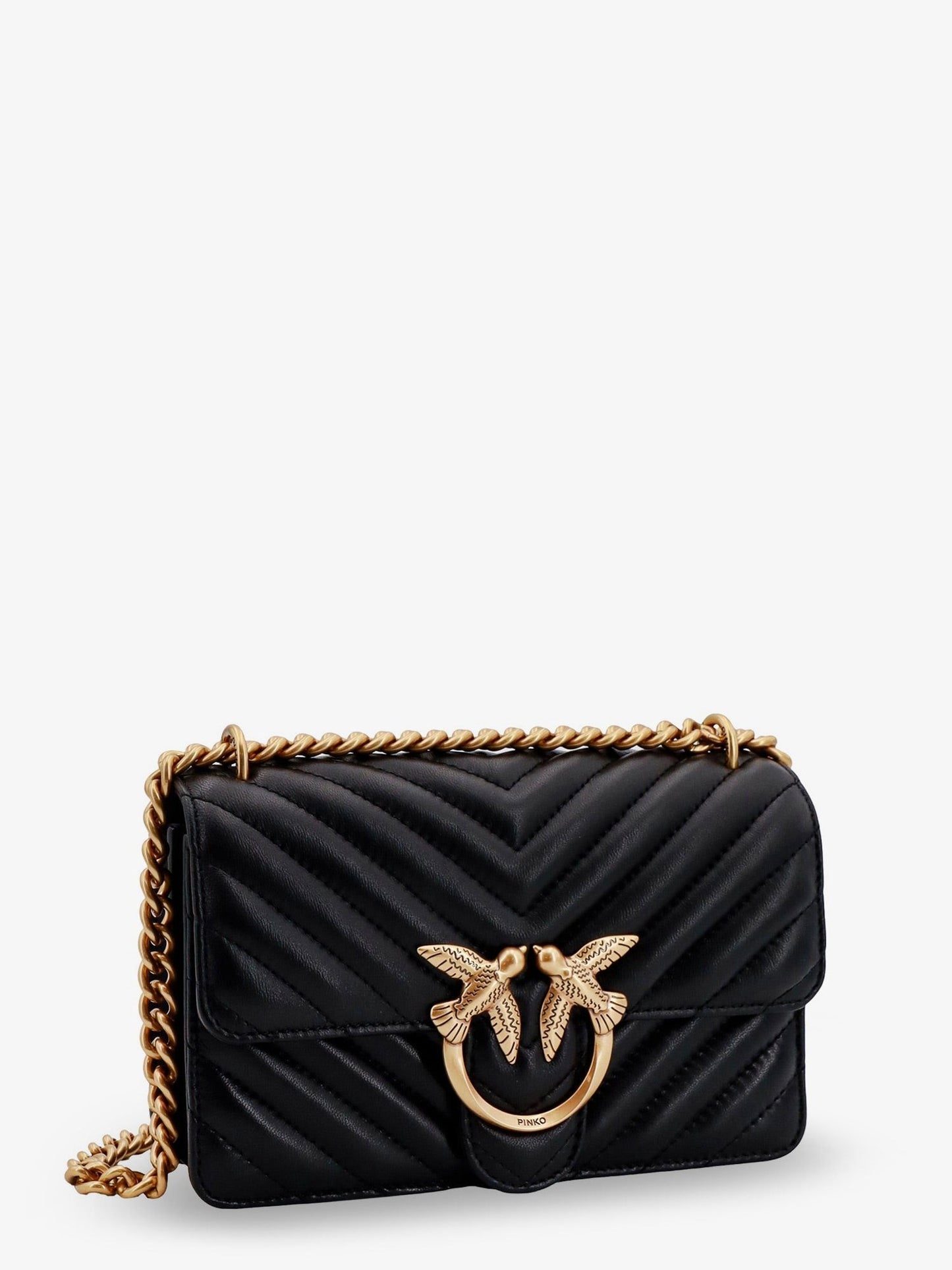 Pinko Love One Mini matelassé leather shoulder bag