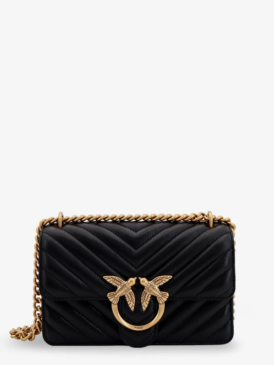 Pinko Love One Mini matelassé leather shoulder bag