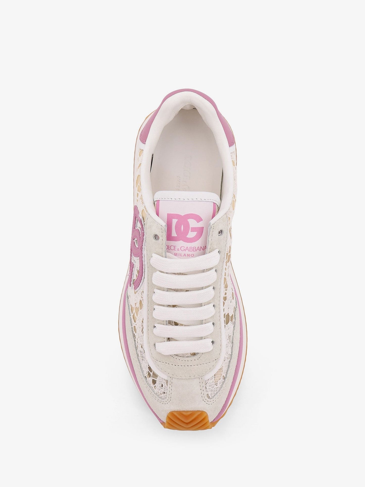 Dolce & Gabbana Low-top lace sneakers with suede inserts