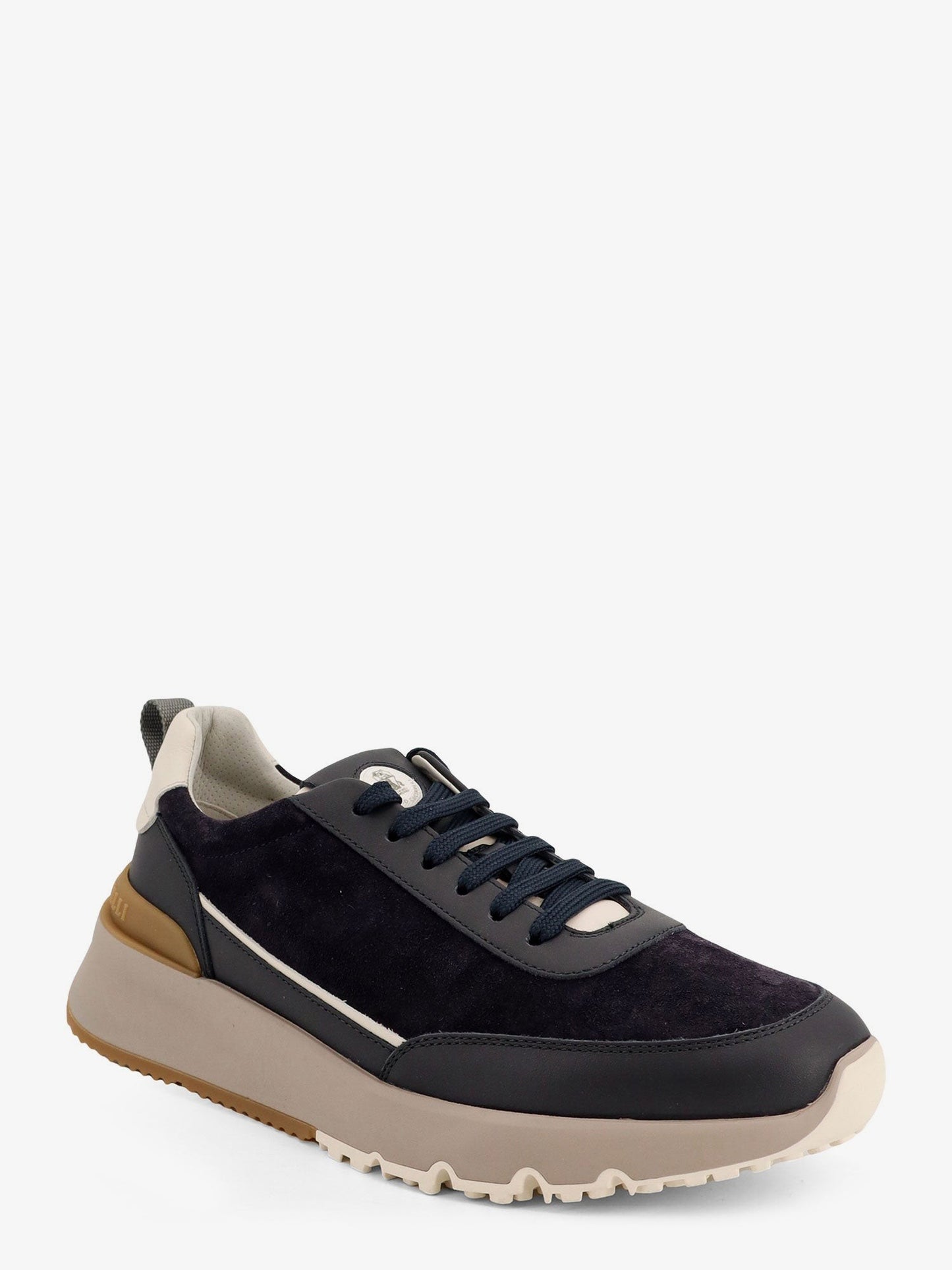 Brunello Cucinelli Low-top suede sneakers with leather inserts