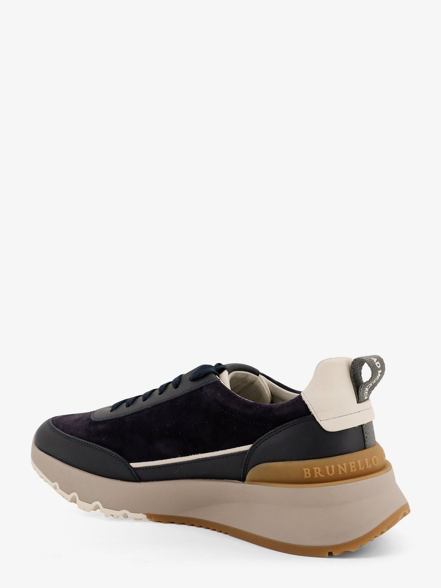 Brunello Cucinelli Low-top suede sneakers with leather inserts