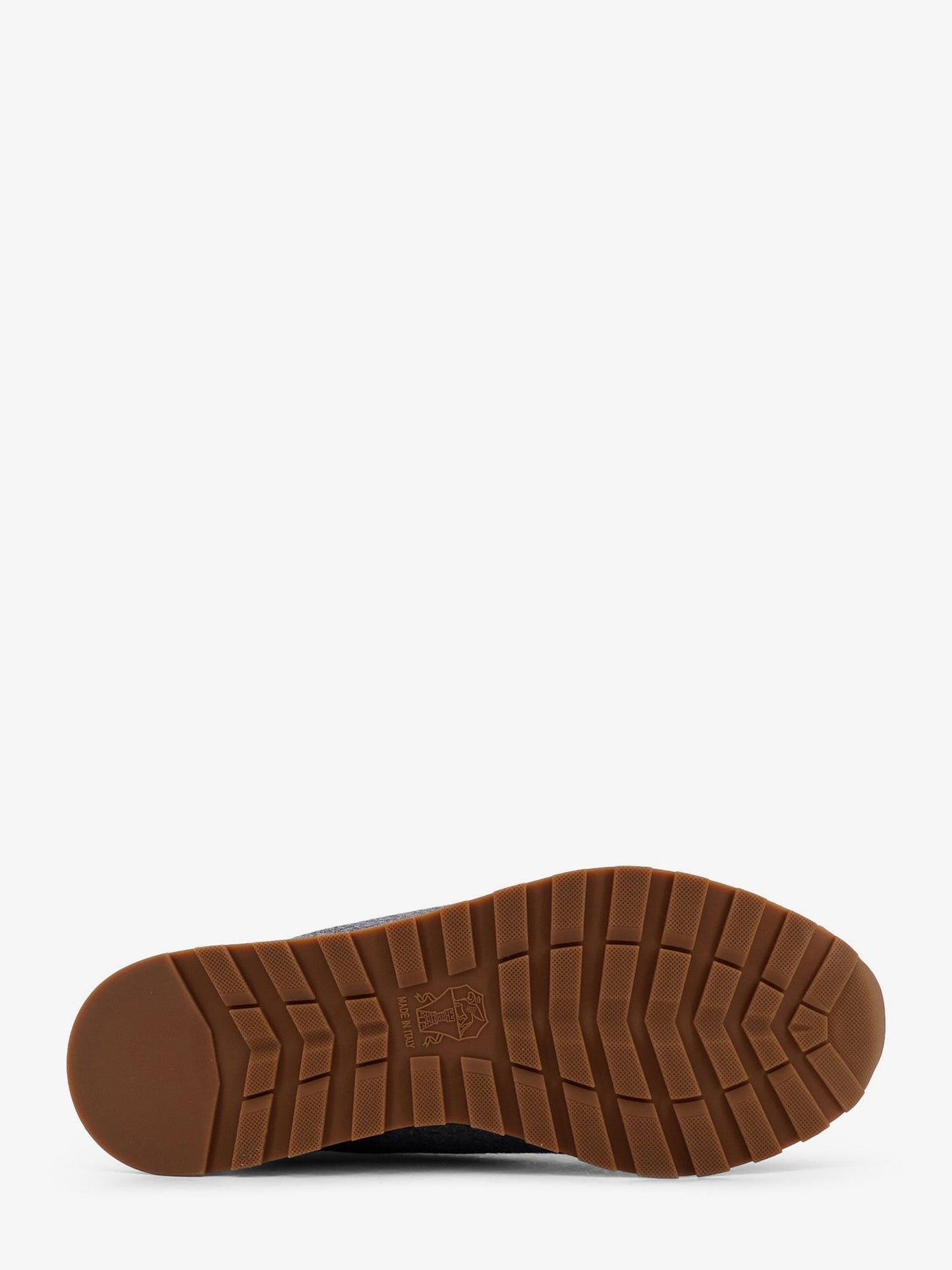 Brunello Cucinelli Low-top wool flannel sneakers with leather profiles