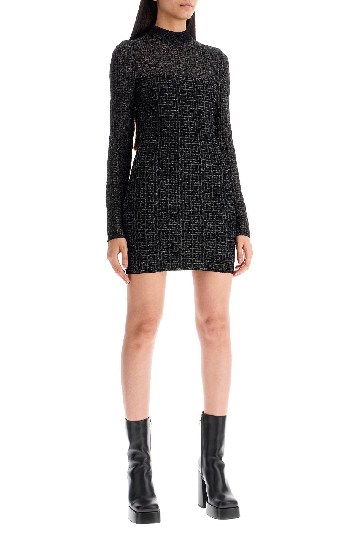 Balmain lurex monogram knit mini