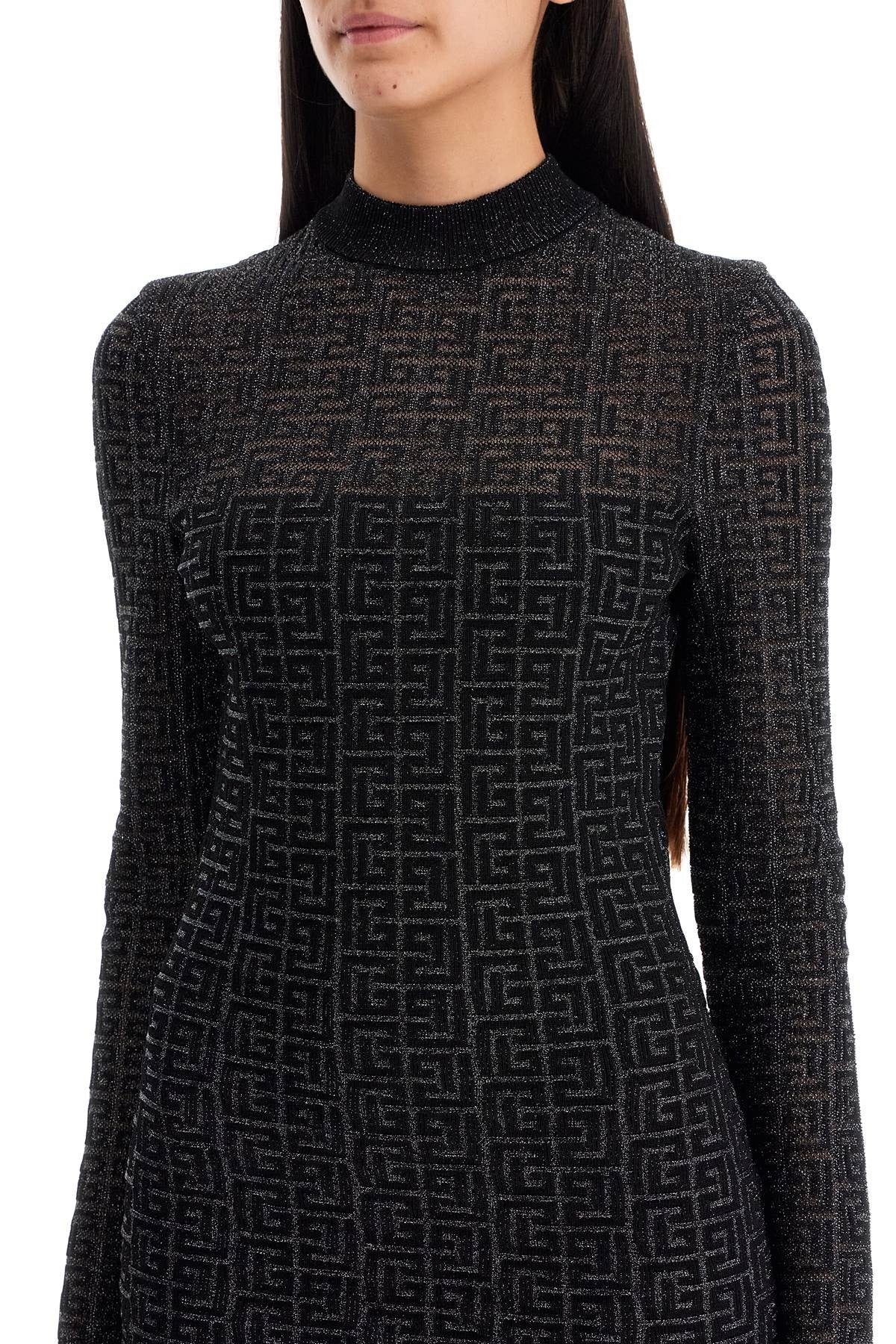 Balmain lurex monogram knit mini