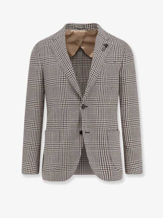Lardini Madras wool blend blazer