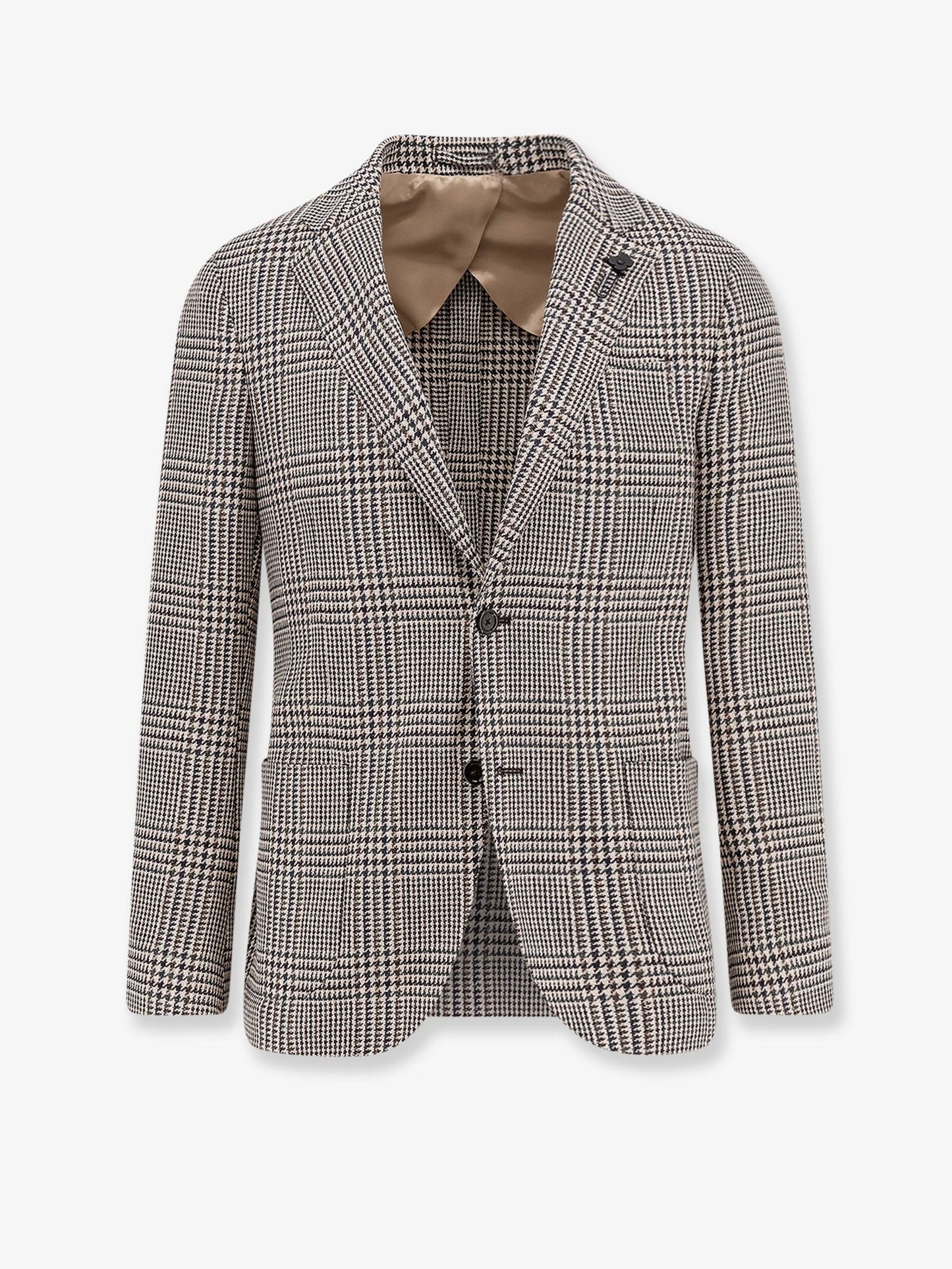 Lardini Madras wool blend blazer