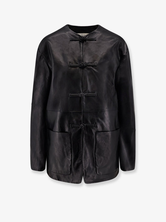 ROHE Mandarin closure leather jacket