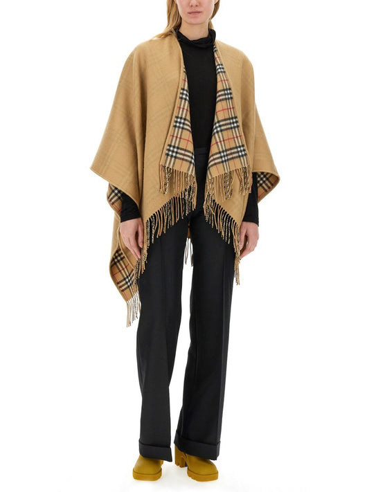 Burberry REVERSIBLE CHECK WOOL CAPE