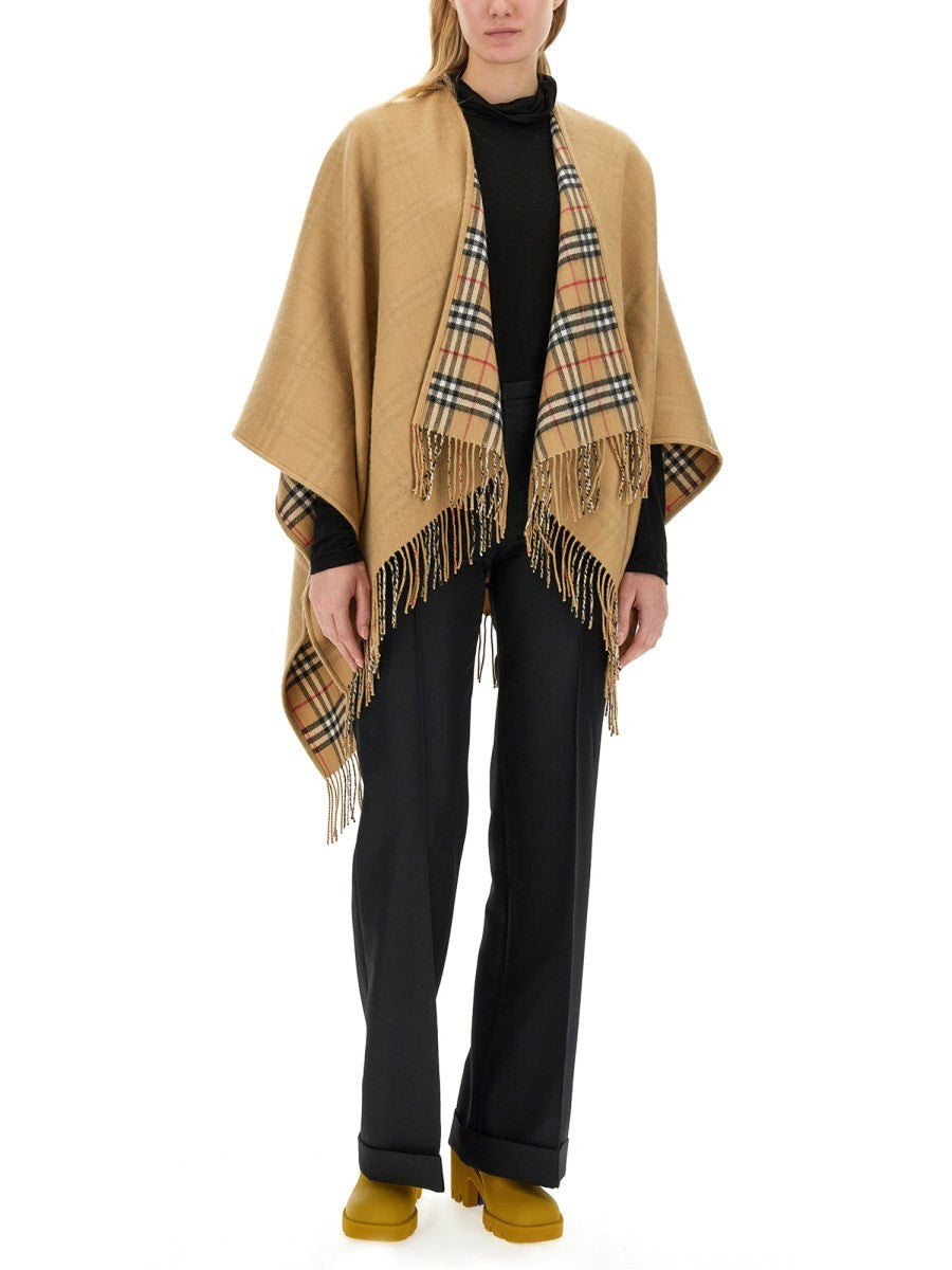 Burberry REVERSIBLE CHECK WOOL CAPE