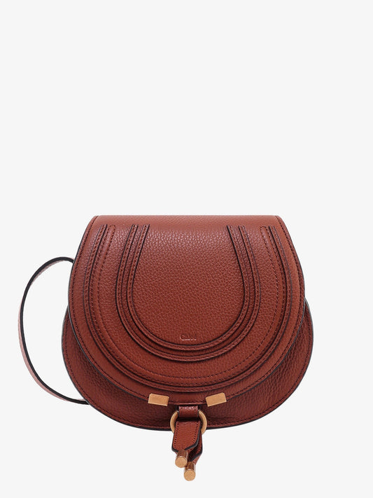 CHLOE' Marcie small leather shoulder bag with logo engraving