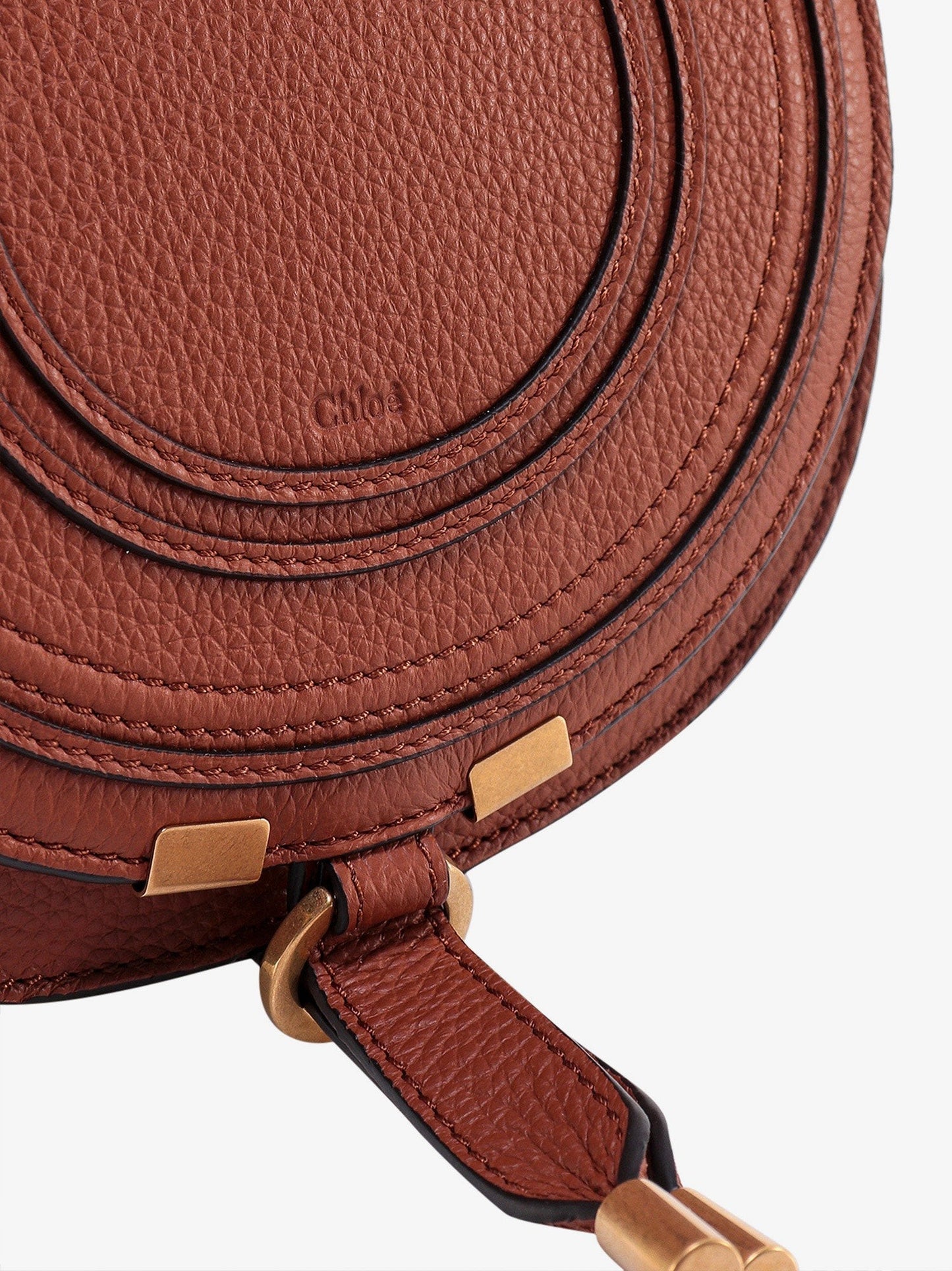 CHLOE' Marcie small leather shoulder bag with logo engraving