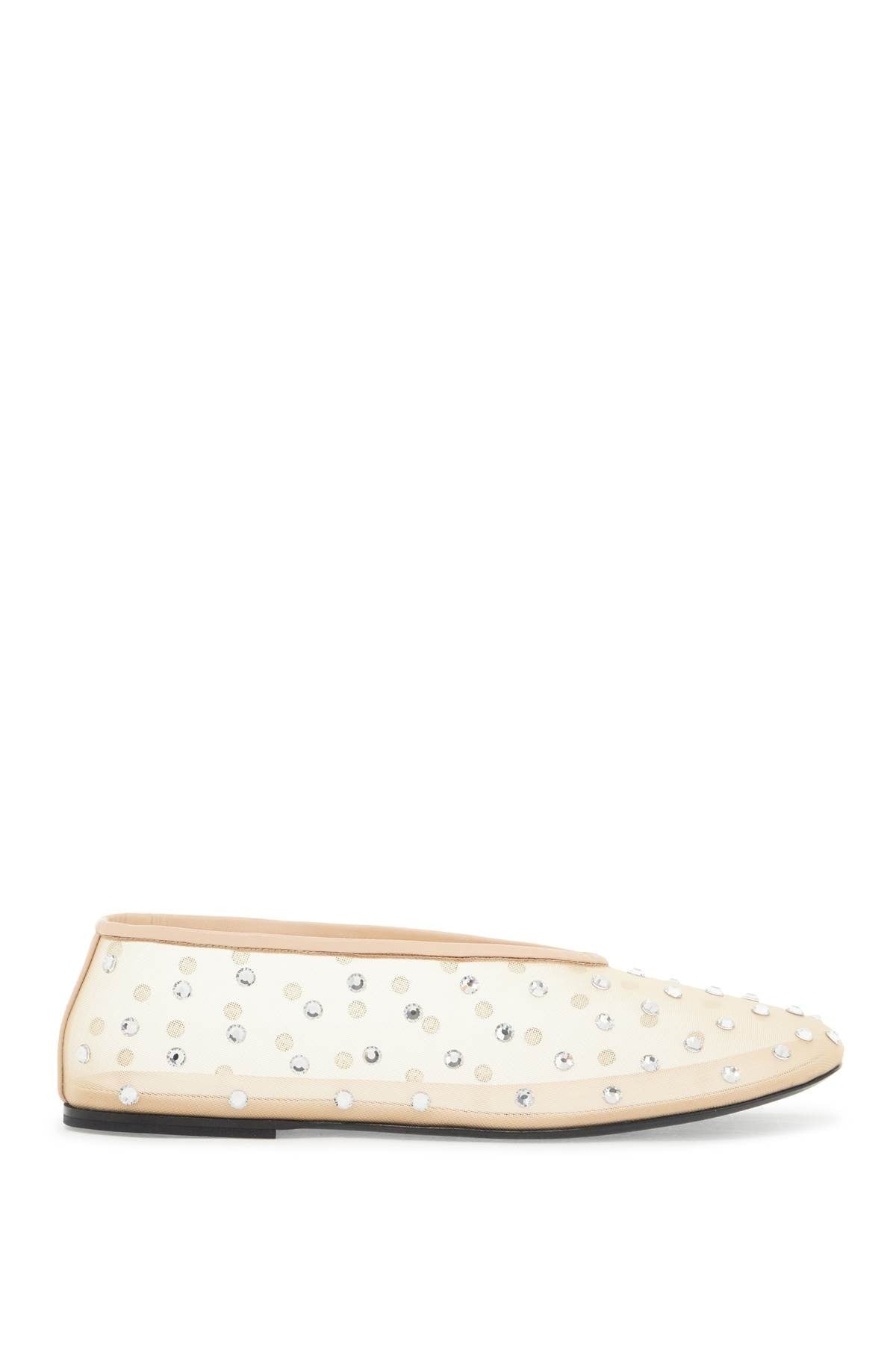 KHAITE marcy mesh ballet flats with swarovski crystals