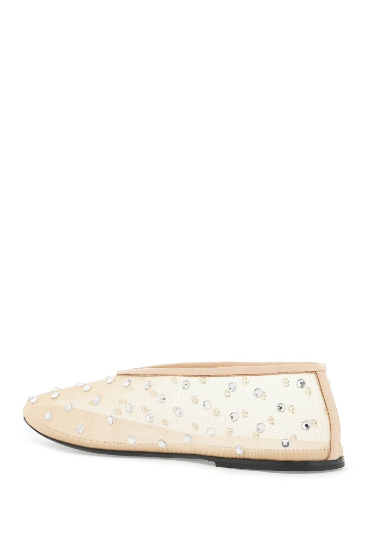 KHAITE marcy mesh ballet flats with swarovski crystals