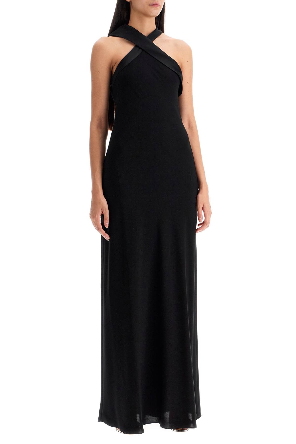 MAX MARA STUDIO maxi dress with satin neckline 'anta