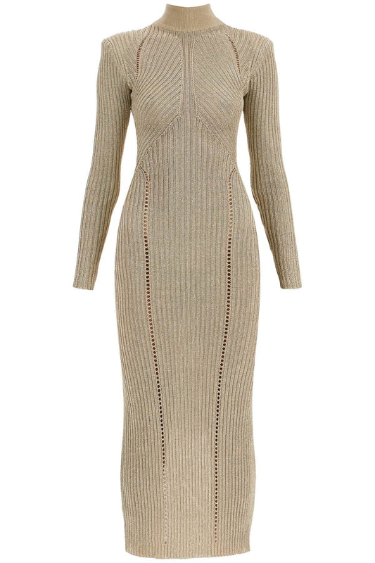 SELF PORTRAIT maxi lurex knit dress in