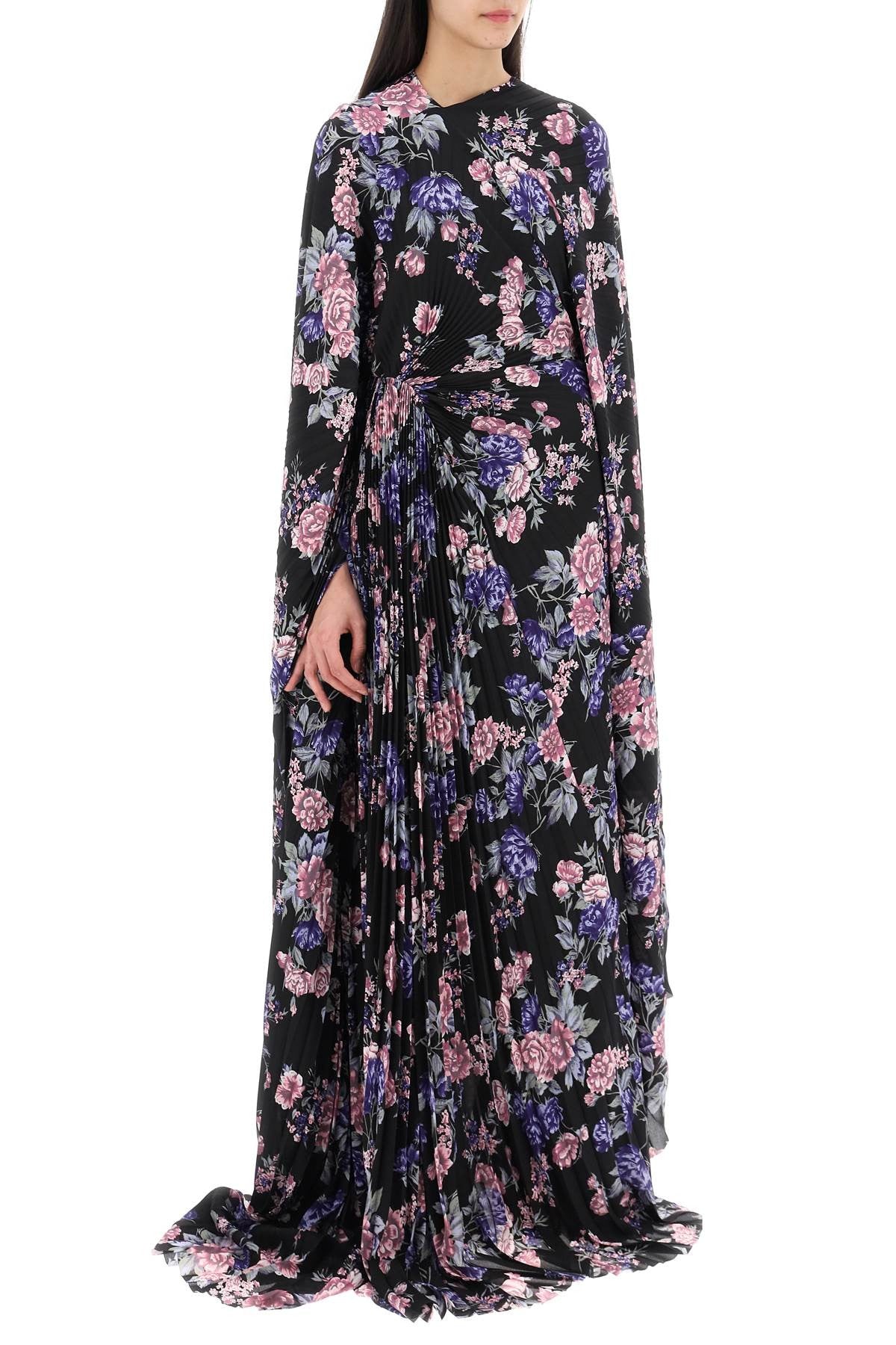 Balenciaga maxi pleated dress with circular structure