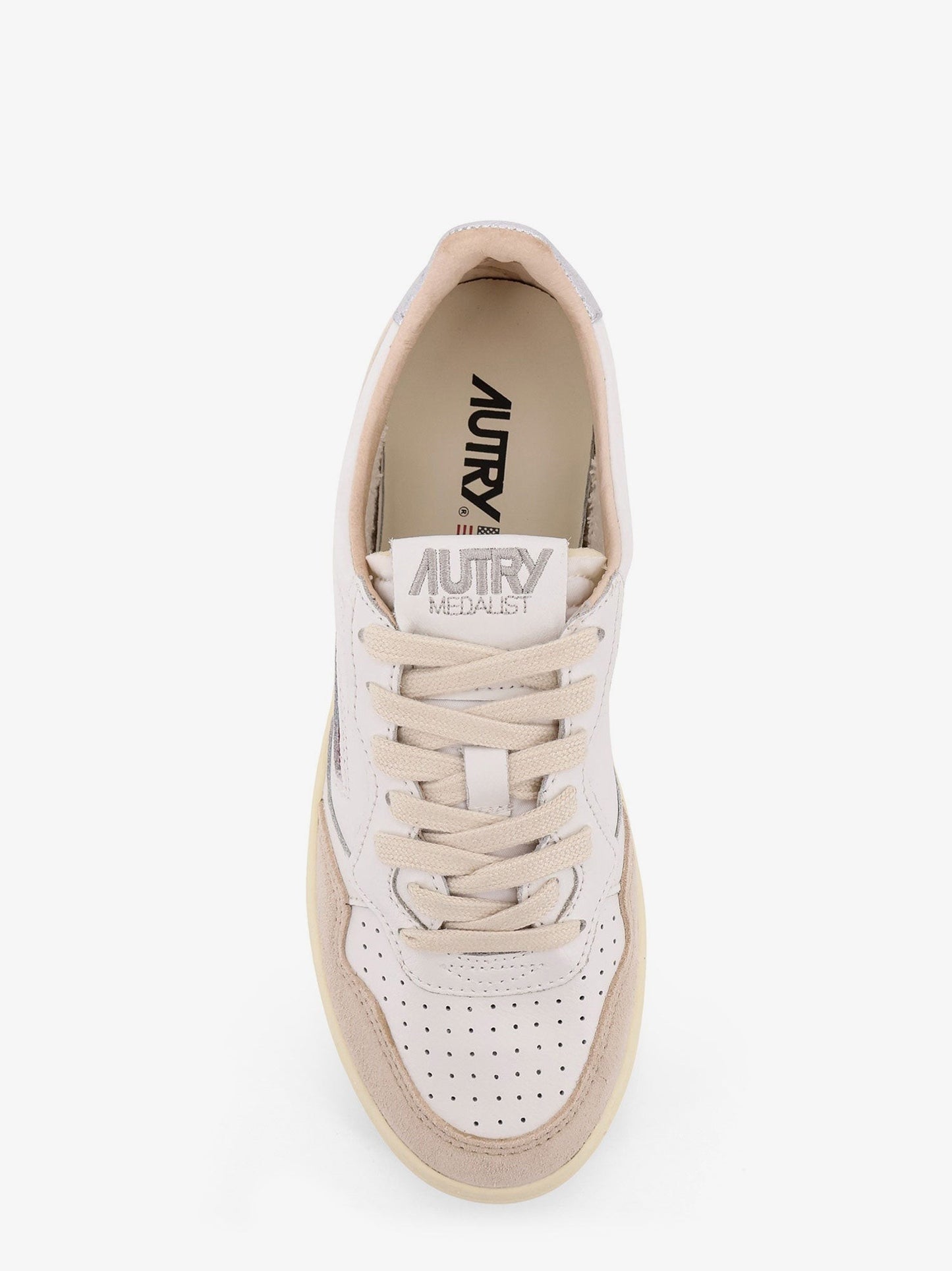 Autry Medalist Low leather low-top sneakers with suede inserts