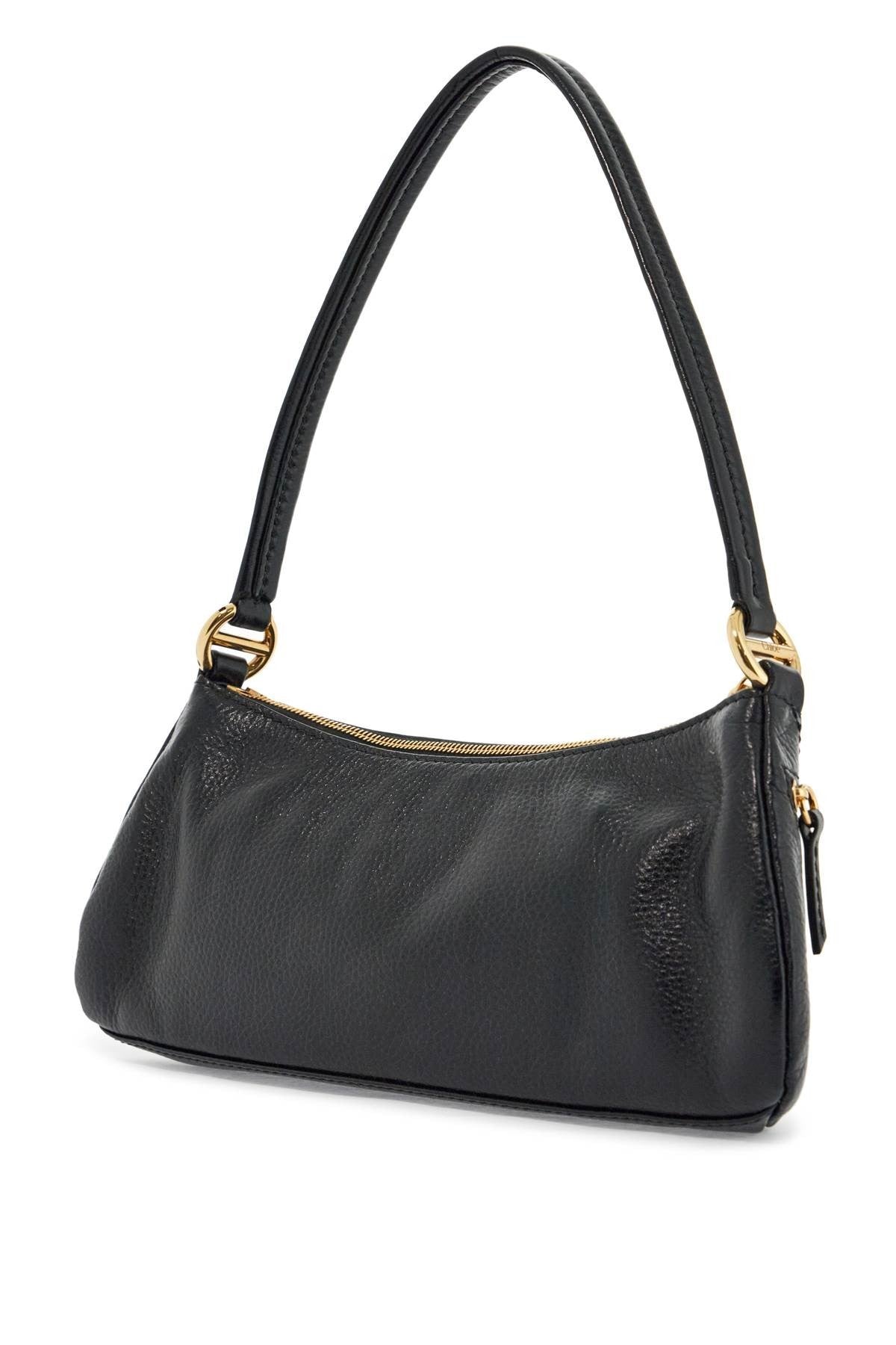 CHLOE' medium black leather bag with padlock closure