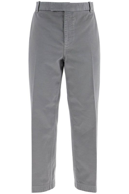 THOM BROWNE medium grey cotton chino utility pants