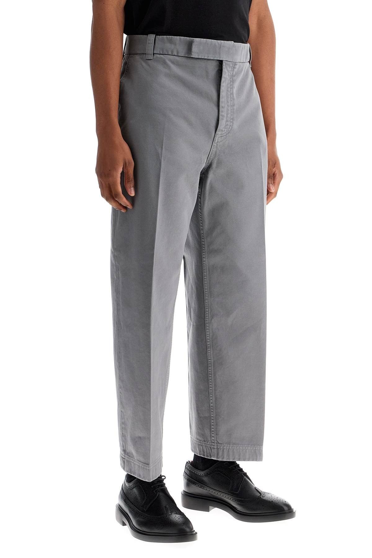 THOM BROWNE medium grey cotton chino utility pants