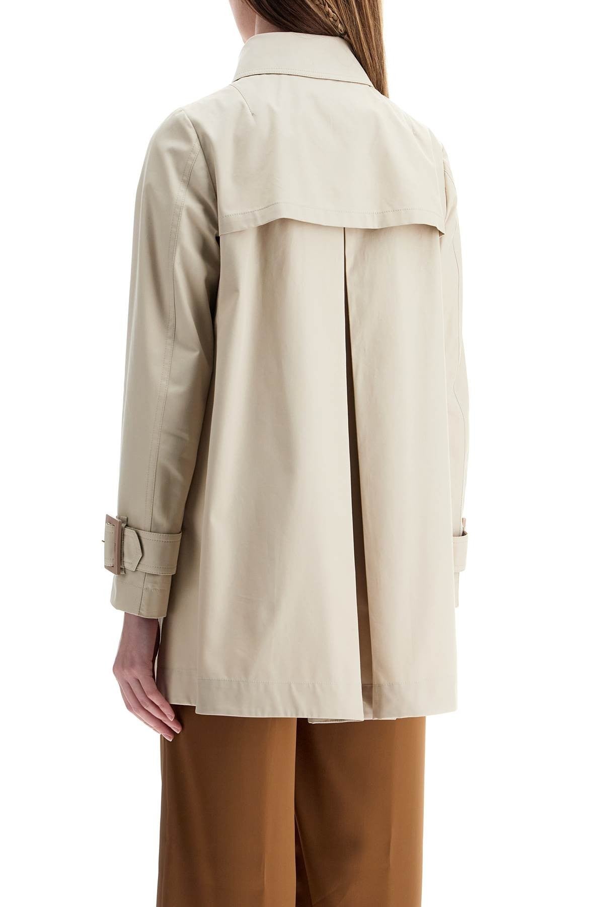 Herno medium length waterproof beige cotton trench coat with buttons