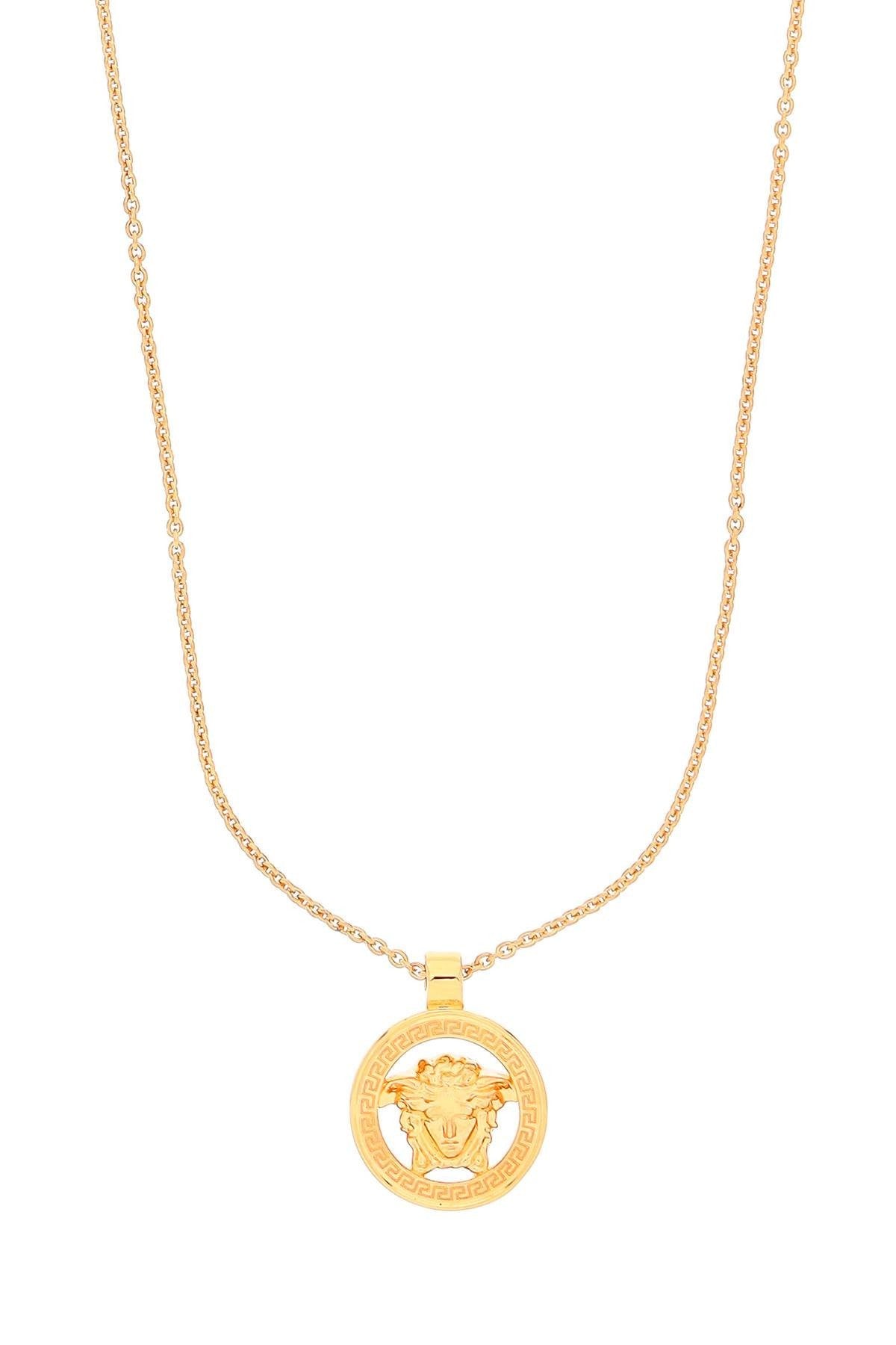 Versace men's lion head round gold adjustable necklace