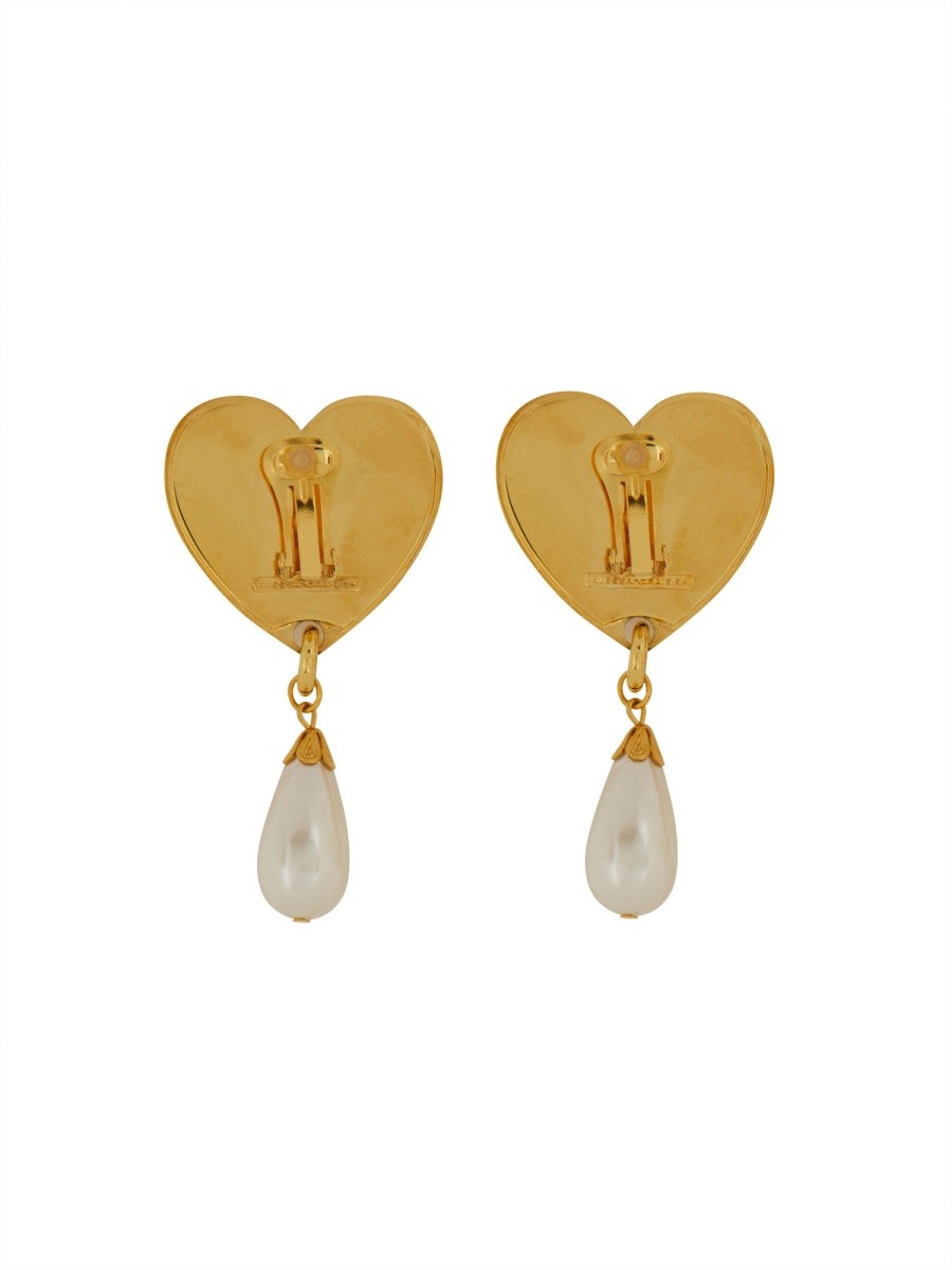 ALESSANDRA RICH METAL HEART EARRINGS WITH CRYSTALS