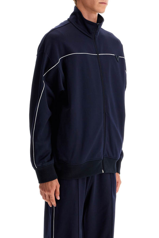 Valentino Garavani metallic v-detail sports sweatshirt